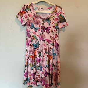 Posh Peanut Watercolor Butterly 4T Twirl Dress, GUC